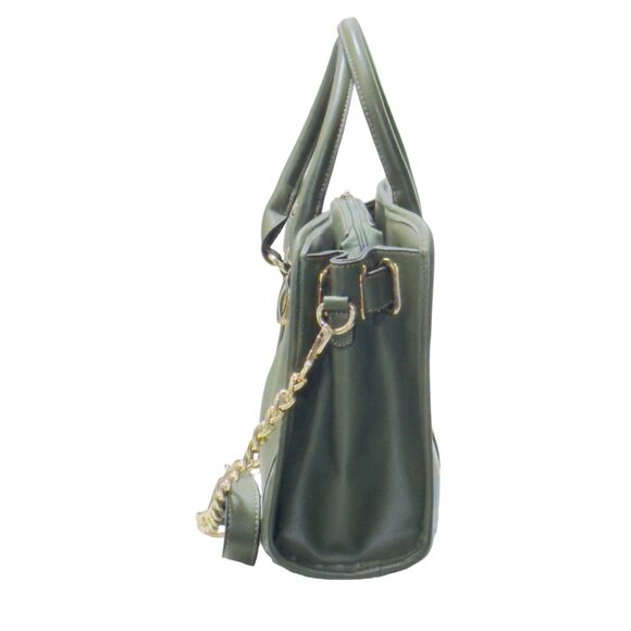 DASEIN Women's Handbag Belted Medium Tote Bag Green Faux Leather - Picture 5 of 12